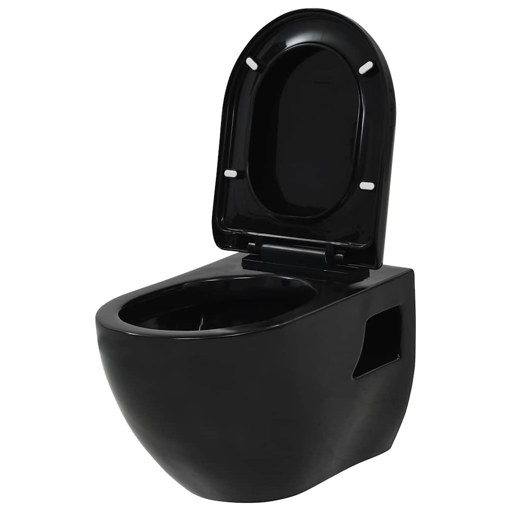 Hangend toilet met verborgen stortbak keramiek zwart is nu te koop bij PeponiXL, paradijselijk wonen!
