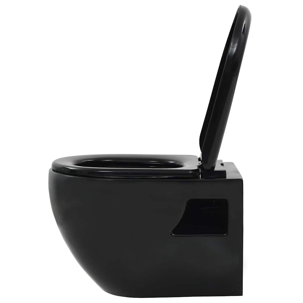 Hangend toilet met verborgen stortbak keramiek zwart is nu te koop bij PeponiXL, paradijselijk wonen!