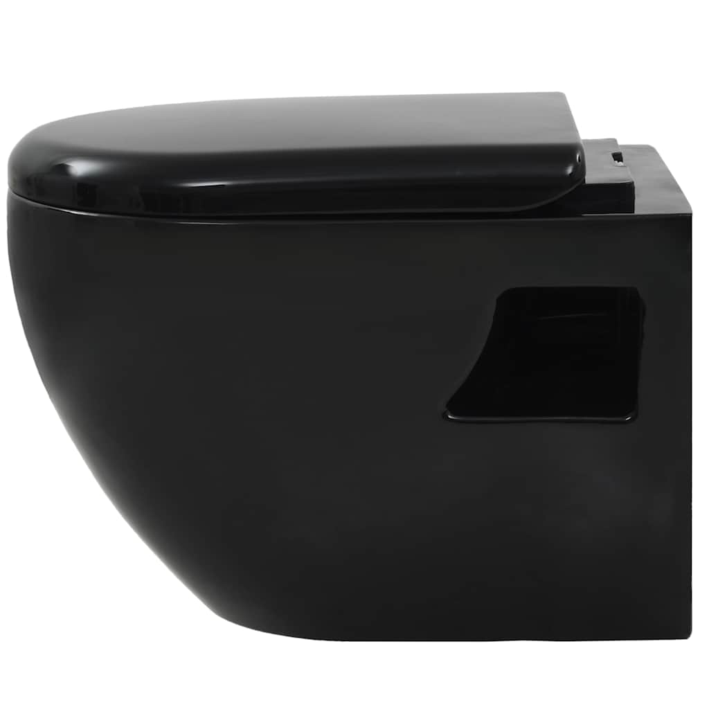 Hangend toilet met verborgen stortbak keramiek zwart is nu te koop bij PeponiXL, paradijselijk wonen!