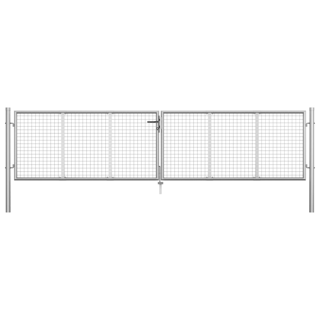 Tuinpoort gegalvaniseerd staal 400x75 cm zilver is nu te koop bij PeponiXL, paradijselijk wonen!