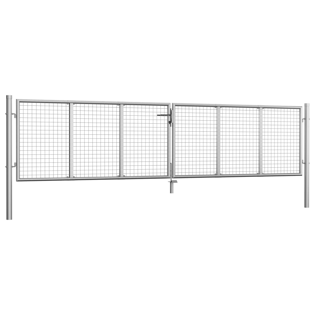 Tuinpoort gegalvaniseerd staal 400x75 cm zilver is nu te koop bij PeponiXL, paradijselijk wonen!
