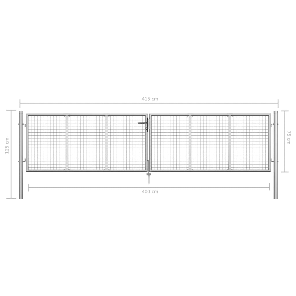 Tuinpoort gegalvaniseerd staal 400x75 cm zilver is nu te koop bij PeponiXL, paradijselijk wonen!