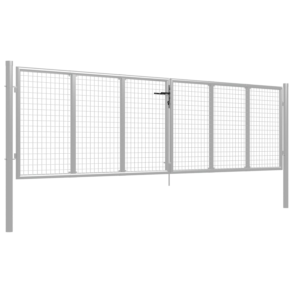 Tuinpoort gegalvaniseerd staal 400x100 cm zilver is nu te koop bij PeponiXL, paradijselijk wonen!