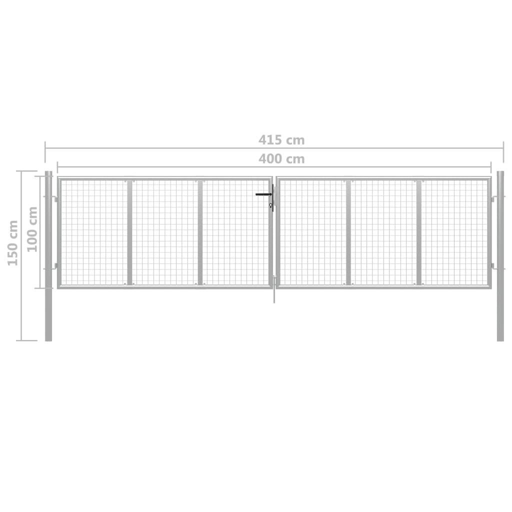 Tuinpoort gegalvaniseerd staal 400x100 cm zilver is nu te koop bij PeponiXL, paradijselijk wonen!