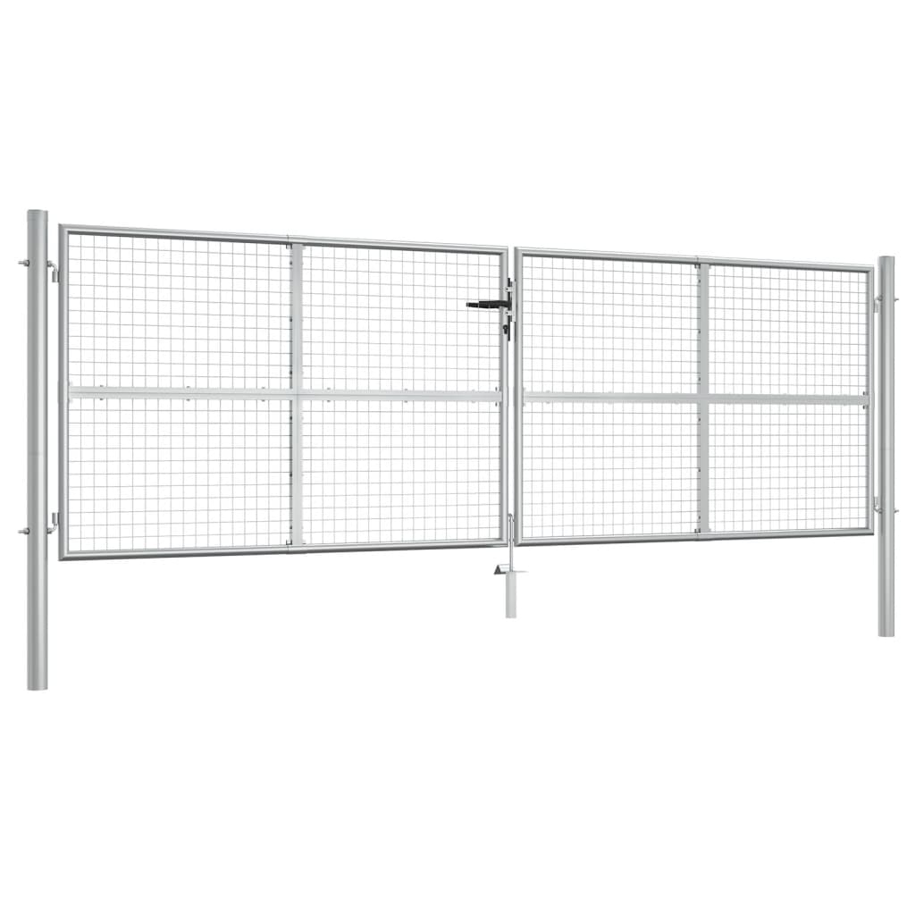 Tuinpoort gegalvaniseerd staal 400x125 cm zilver is nu te koop bij PeponiXL, paradijselijk wonen!