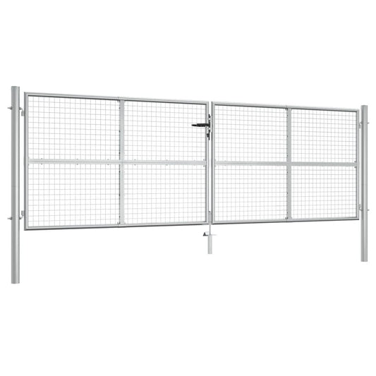 Tuinpoort gegalvaniseerd staal 400x125 cm zilver is nu te koop bij PeponiXL, paradijselijk wonen!