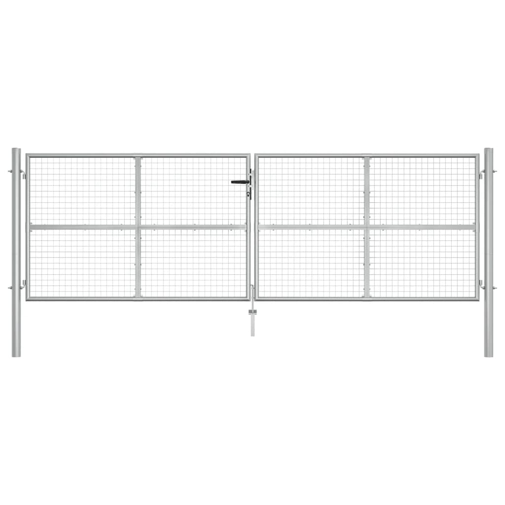 Tuinpoort gegalvaniseerd staal 400x125 cm zilver is nu te koop bij PeponiXL, paradijselijk wonen!