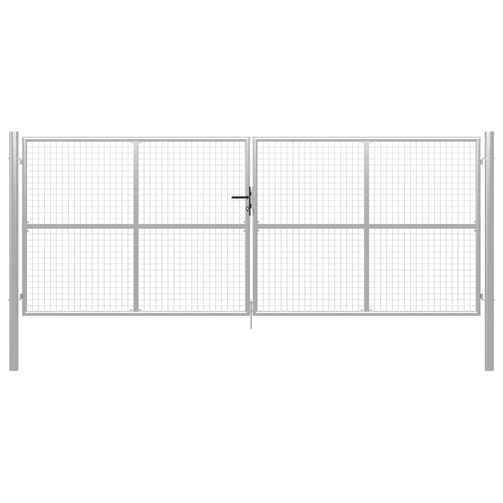 Tuinpoort gegalvaniseerd staal 400x150 cm zilver is nu te koop bij PeponiXL, paradijselijk wonen!