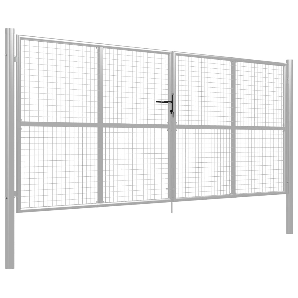 Tuinpoort gegalvaniseerd staal 400x150 cm zilver is nu te koop bij PeponiXL, paradijselijk wonen!