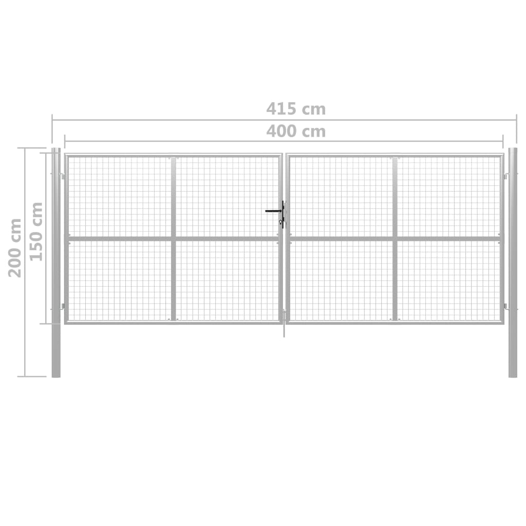 Tuinpoort gegalvaniseerd staal 400x150 cm zilver is nu te koop bij PeponiXL, paradijselijk wonen!