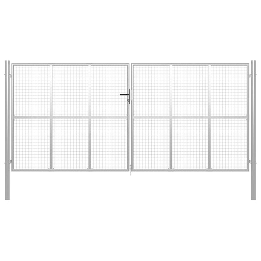 Tuinpoort gegalvaniseerd staal 400x175 cm zilver is nu te koop bij PeponiXL, paradijselijk wonen!