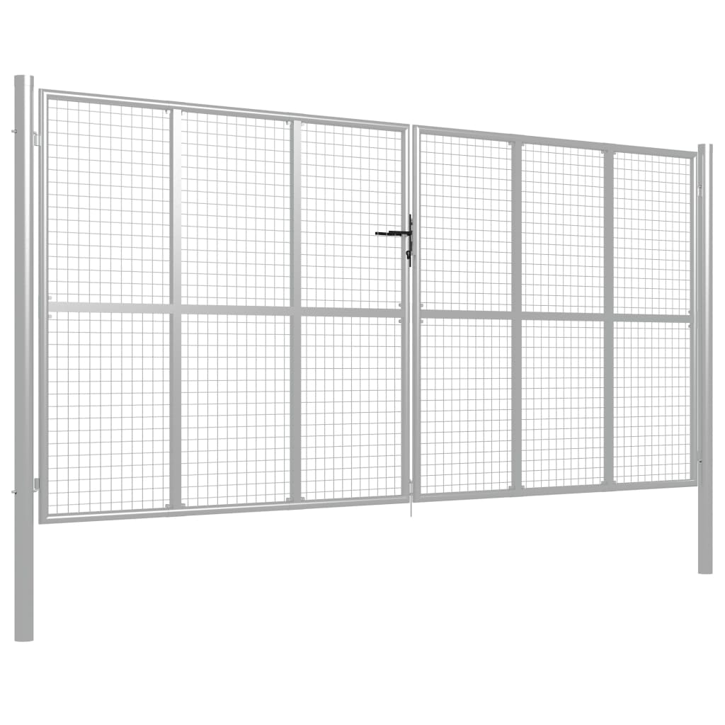 Tuinpoort gegalvaniseerd staal 400x175 cm zilver is nu te koop bij PeponiXL, paradijselijk wonen!