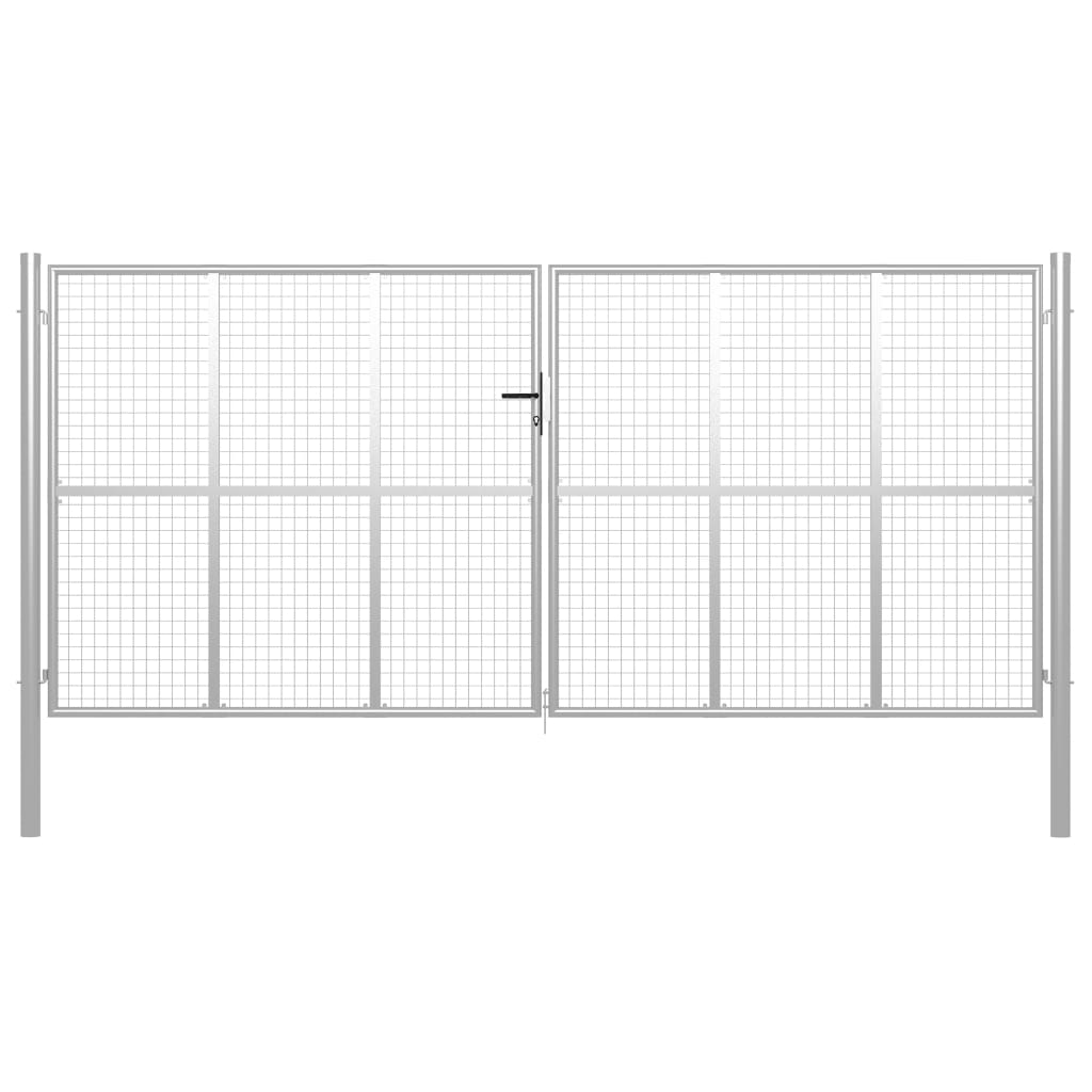 Tuinpoort gegalvaniseerd staal 400x200 cm zilver is nu te koop bij PeponiXL, paradijselijk wonen!