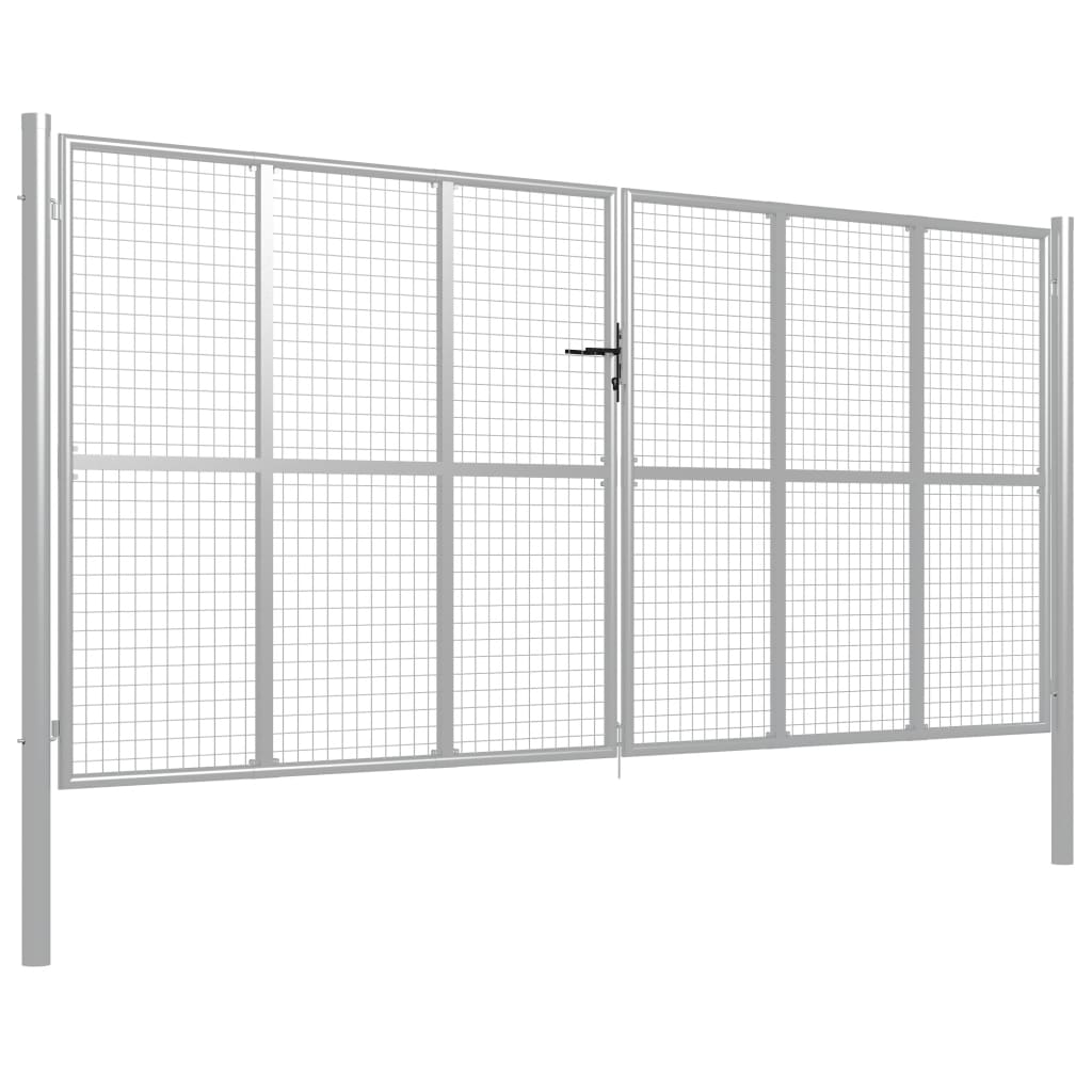 Tuinpoort gegalvaniseerd staal 400x200 cm zilver is nu te koop bij PeponiXL, paradijselijk wonen!