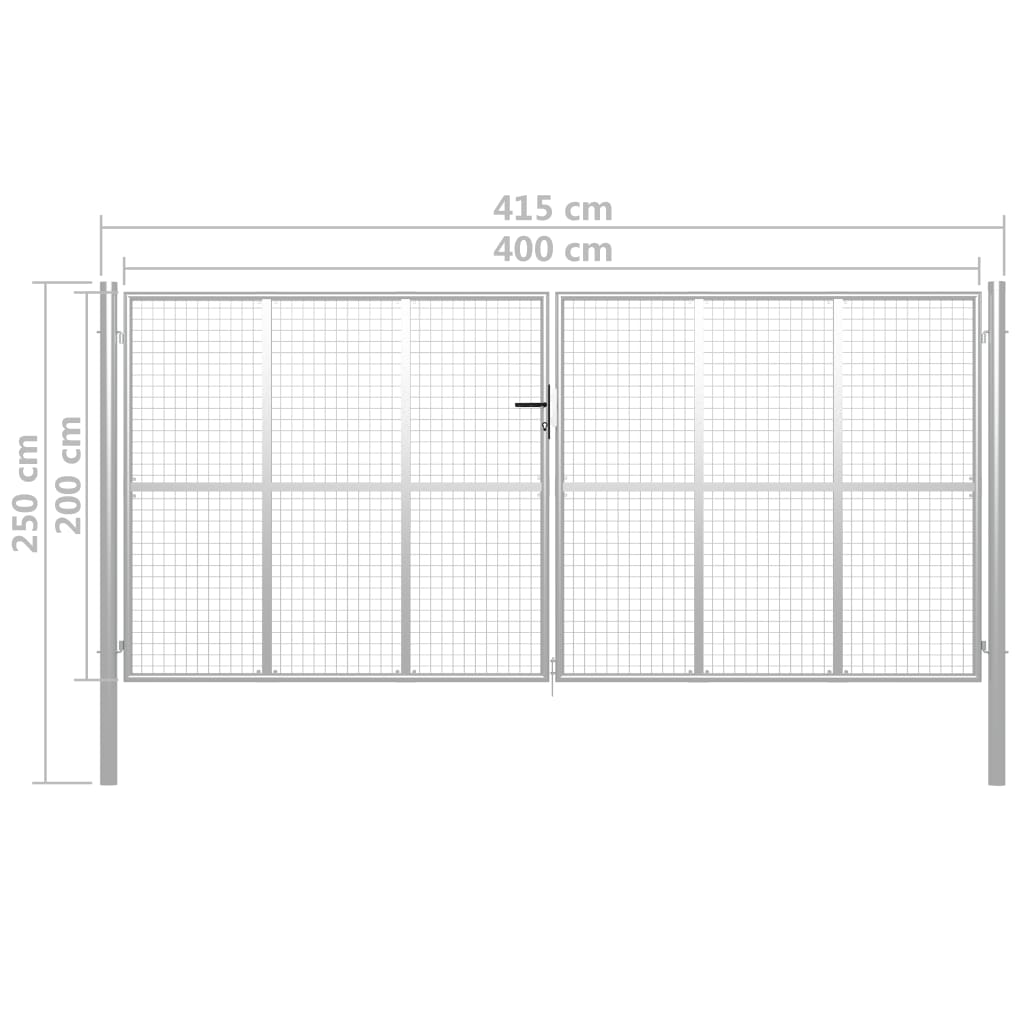 Tuinpoort gegalvaniseerd staal 400x200 cm zilver is nu te koop bij PeponiXL, paradijselijk wonen!