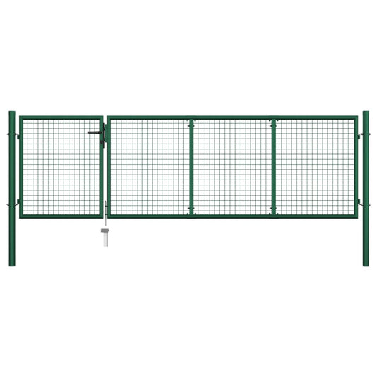 Tuinpoort staal 350x100 cm groen is nu te koop bij PeponiXL, paradijselijk wonen!