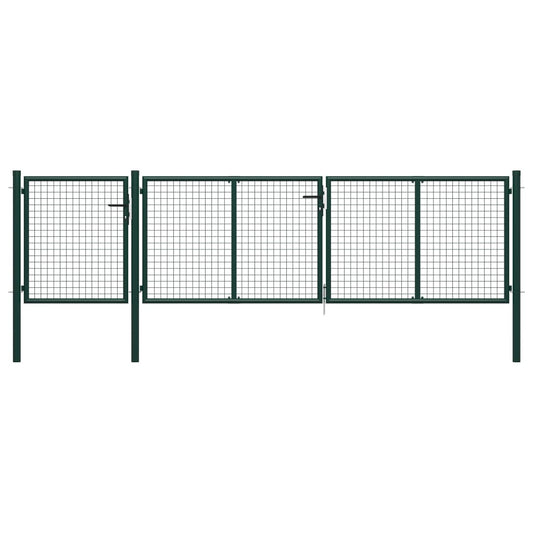 Tuinpoort staal 400x75 cm groen is nu te koop bij PeponiXL, paradijselijk wonen!