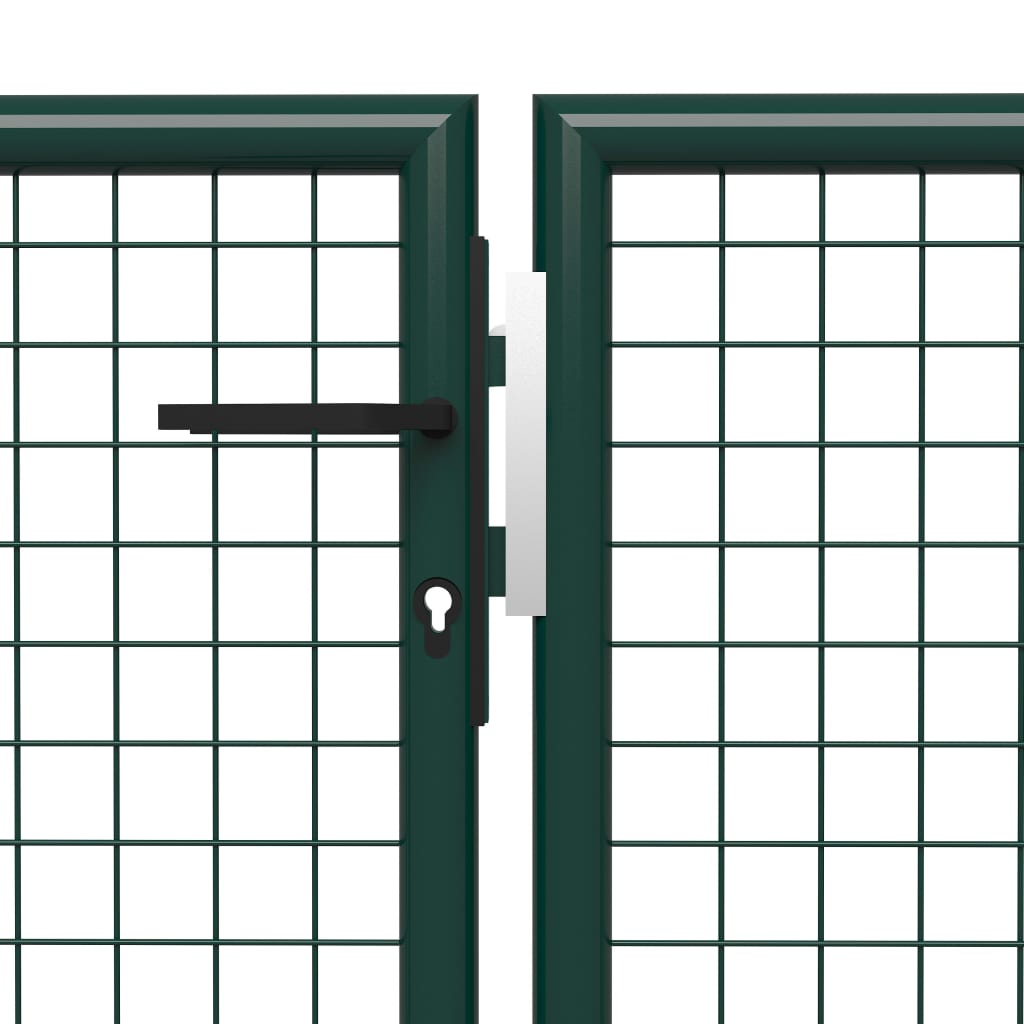 Tuinpoort staal 400x75 cm groen is nu te koop bij PeponiXL, paradijselijk wonen!