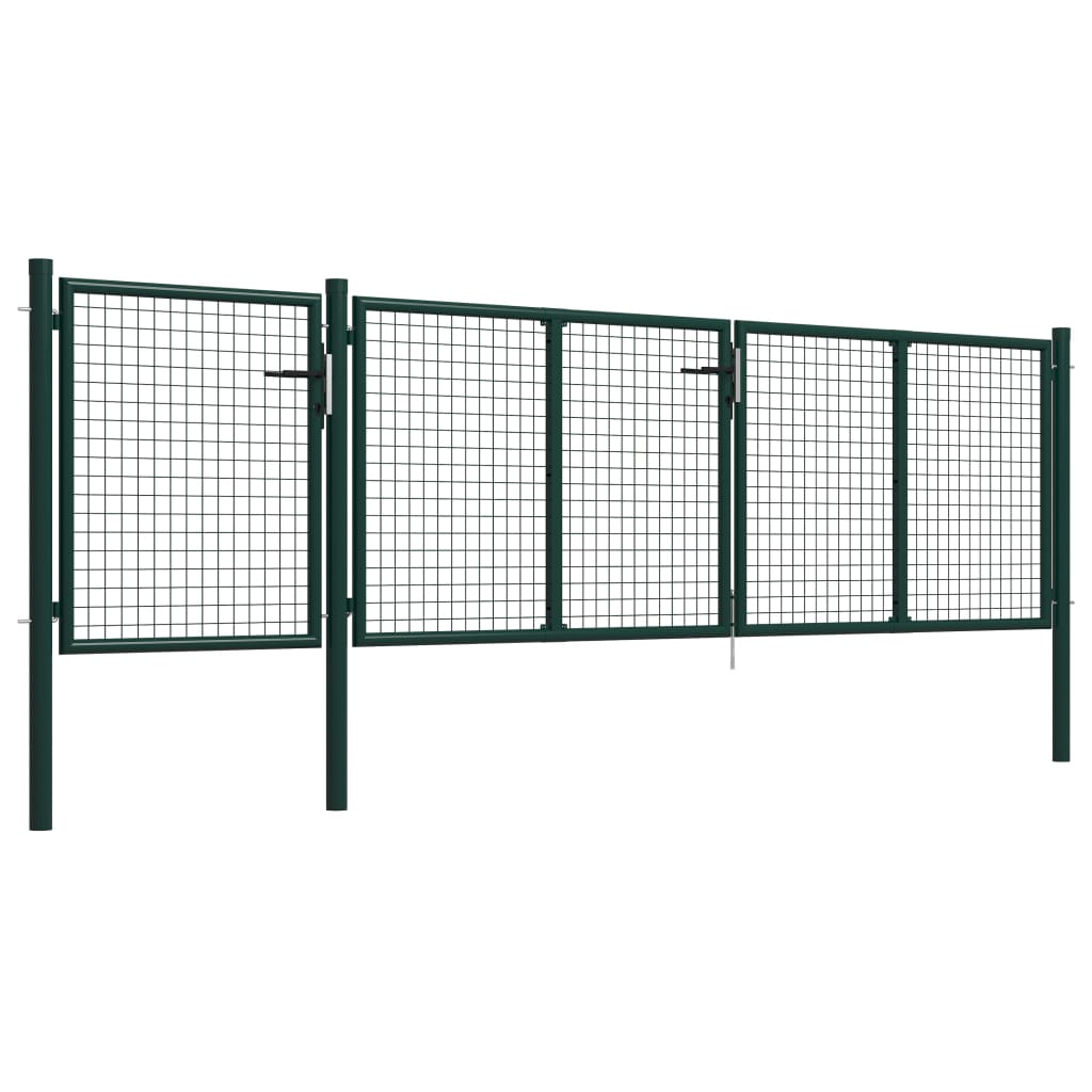 Tuinpoort staal 400x100 cm groen is nu te koop bij PeponiXL, paradijselijk wonen!