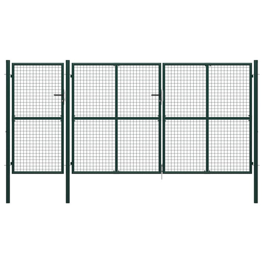 Tuinpoort staal 400x150 cm groen is nu te koop bij PeponiXL, paradijselijk wonen!
