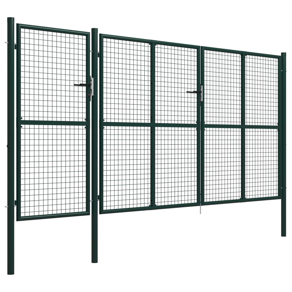 Tuinpoort staal 400x150 cm groen is nu te koop bij PeponiXL, paradijselijk wonen!