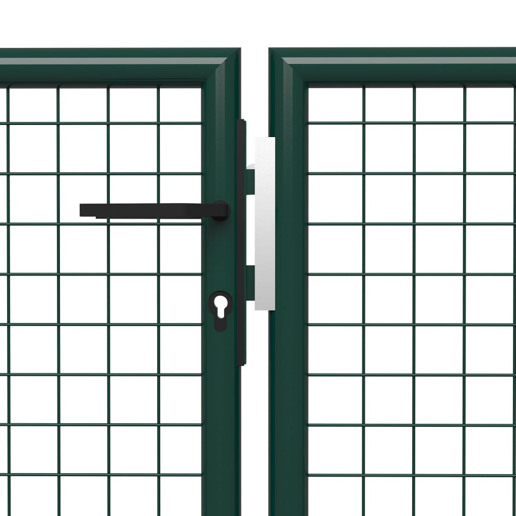 Tuinpoort staal 400x150 cm groen is nu te koop bij PeponiXL, paradijselijk wonen!