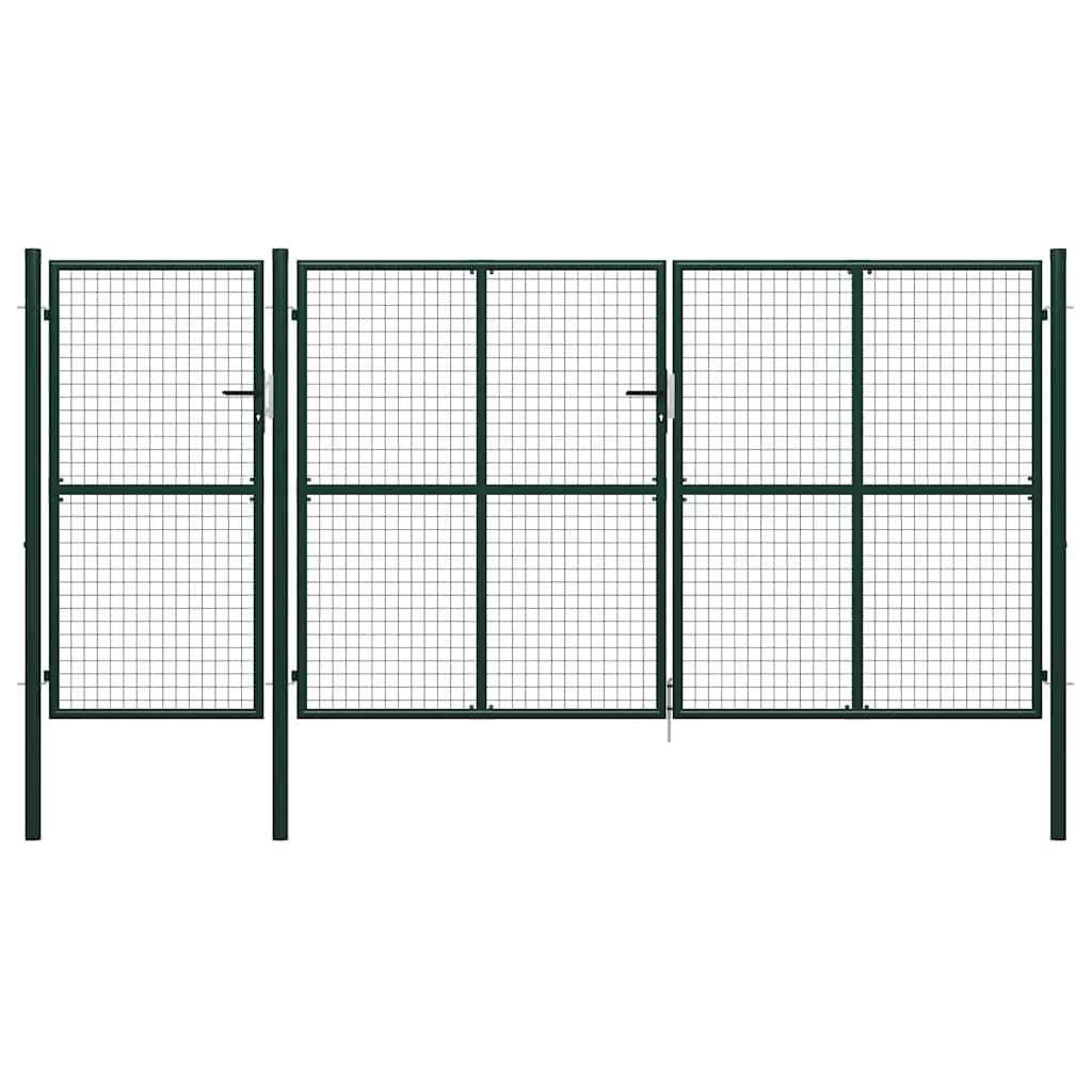 Tuinpoort staal 400x200 cm groen is nu te koop bij PeponiXL, paradijselijk wonen!