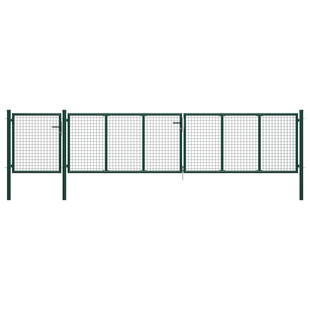 Tuinpoort staal 500x75 cm groen is nu te koop bij PeponiXL, paradijselijk wonen!