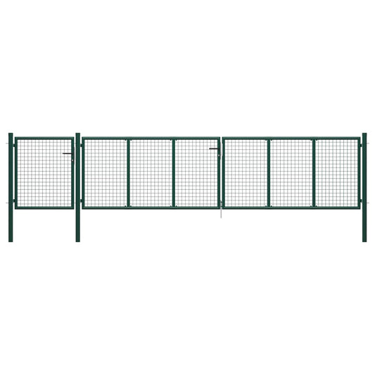 Tuinpoort staal 500x75 cm groen is nu te koop bij PeponiXL, paradijselijk wonen!