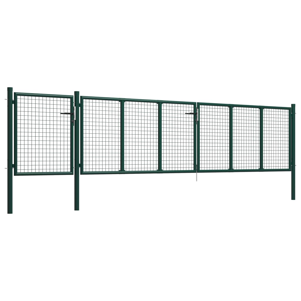 Tuinpoort staal 500x75 cm groen is nu te koop bij PeponiXL, paradijselijk wonen!