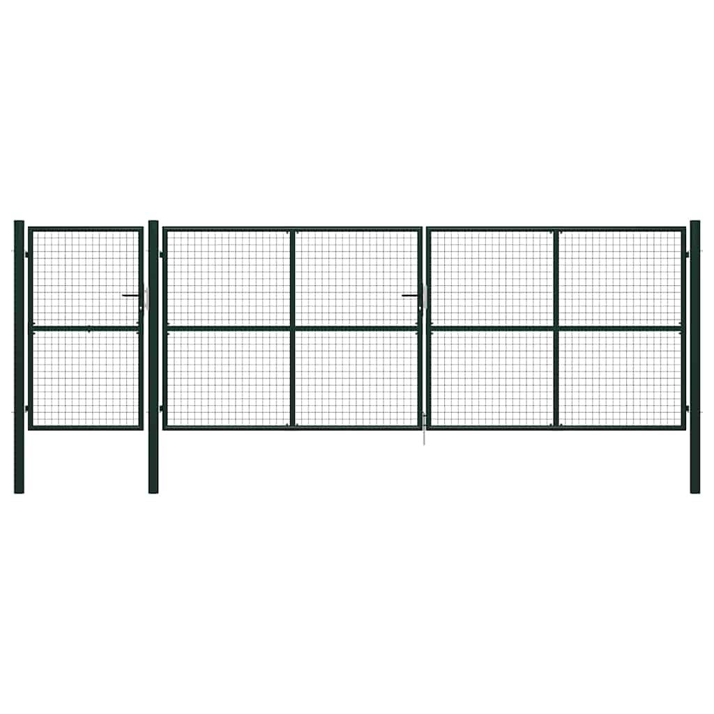 Tuinpoort staal 500x150 cm groen is nu te koop bij PeponiXL, paradijselijk wonen!