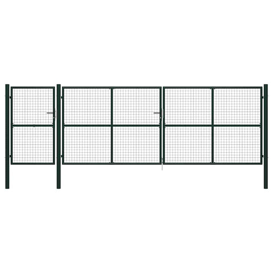 Tuinpoort staal 500x150 cm groen is nu te koop bij PeponiXL, paradijselijk wonen!