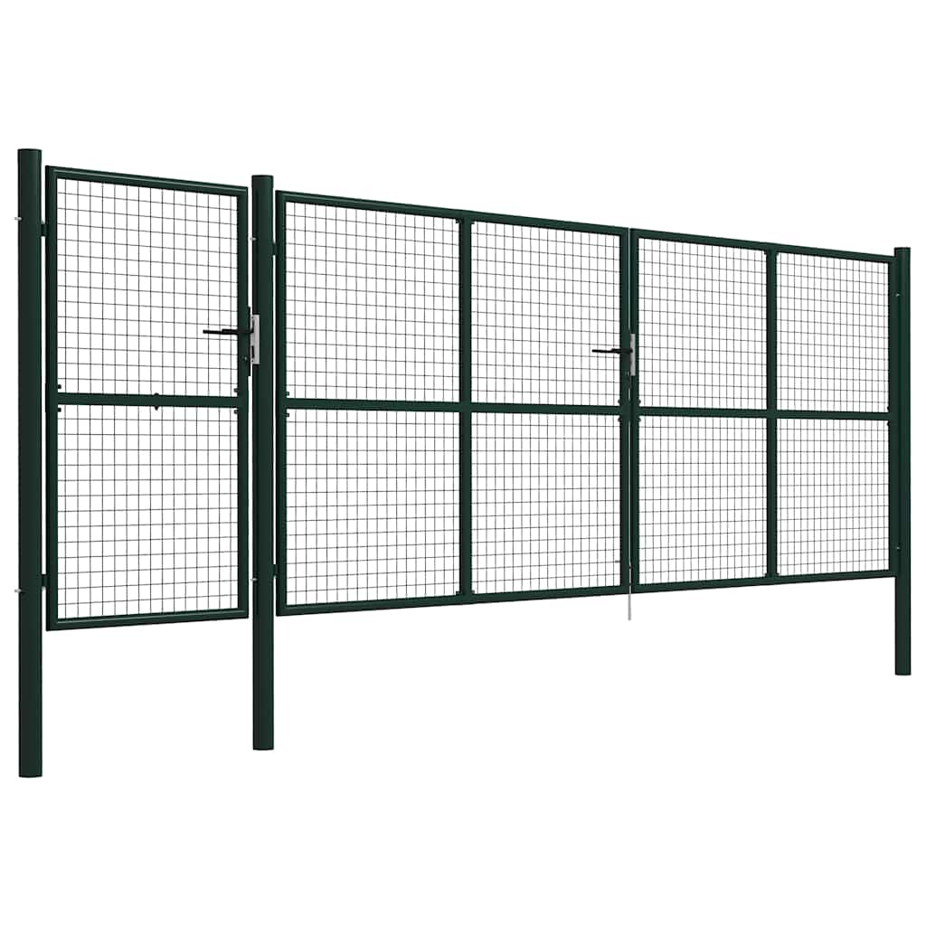 Tuinpoort staal 500x150 cm groen is nu te koop bij PeponiXL, paradijselijk wonen!