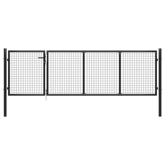 Tuinpoort staal 350x75 cm antraciet is nu te koop bij PeponiXL, paradijselijk wonen!