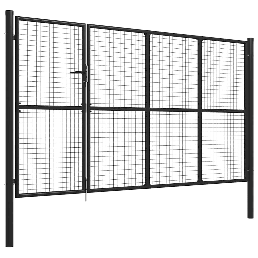Tuinpoort staal 350x150 cm antraciet is nu te koop bij PeponiXL, paradijselijk wonen!