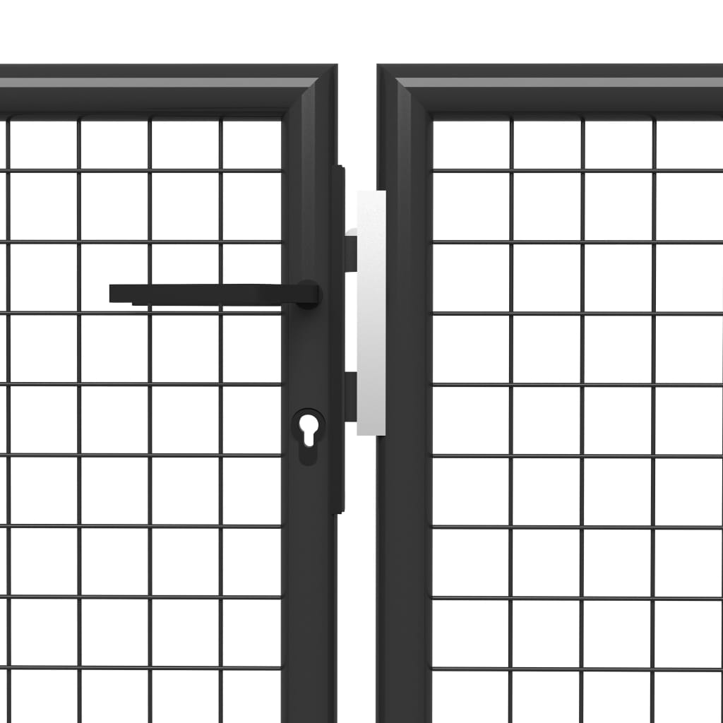 Tuinpoort staal 400x75 cm antraciet is nu te koop bij PeponiXL, paradijselijk wonen!
