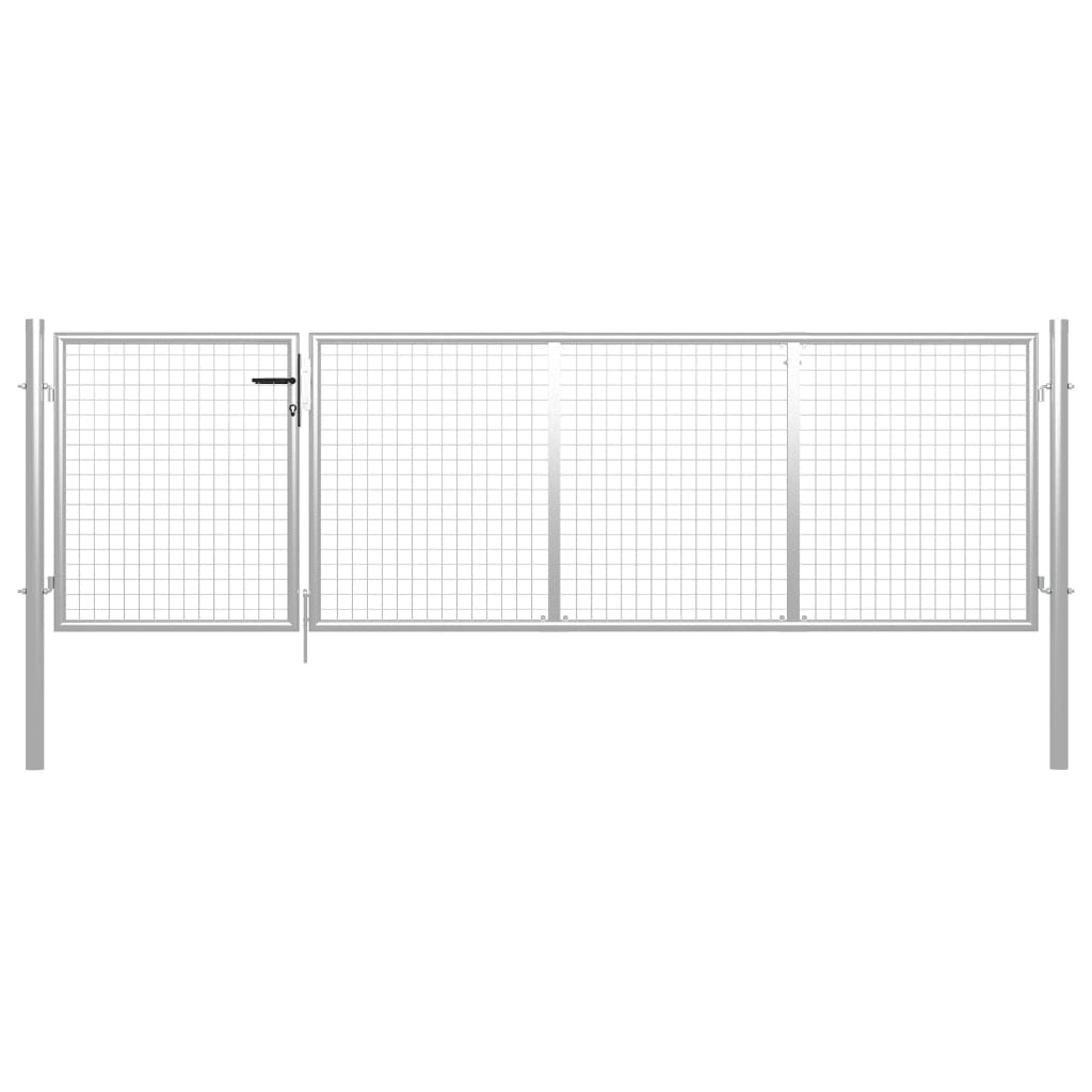 Tuinpoort staal 350x75 cm zilver is nu te koop bij PeponiXL, paradijselijk wonen!