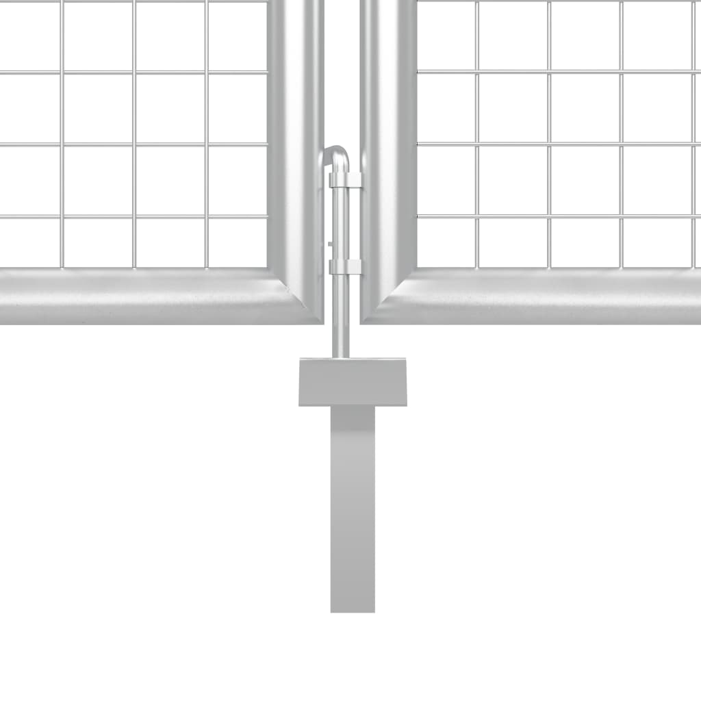 Tuinpoort staal 350x75 cm zilver is nu te koop bij PeponiXL, paradijselijk wonen!