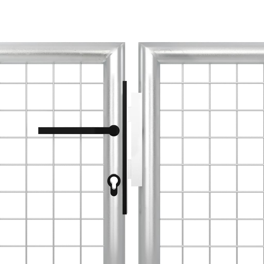 Tuinpoort staal 350x75 cm zilver is nu te koop bij PeponiXL, paradijselijk wonen!