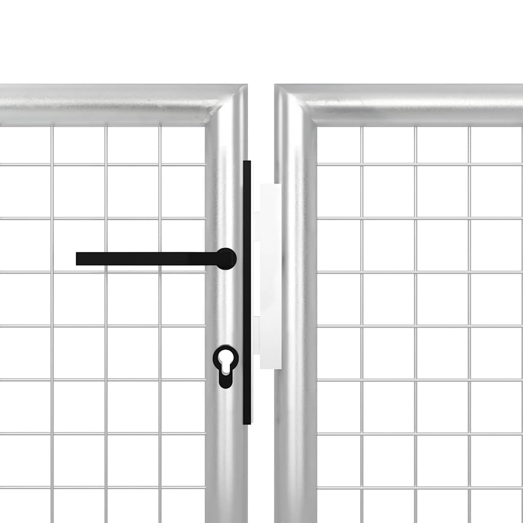 Poort 350x150 cm staal zilverkleurig is nu te koop bij PeponiXL, paradijselijk wonen!
