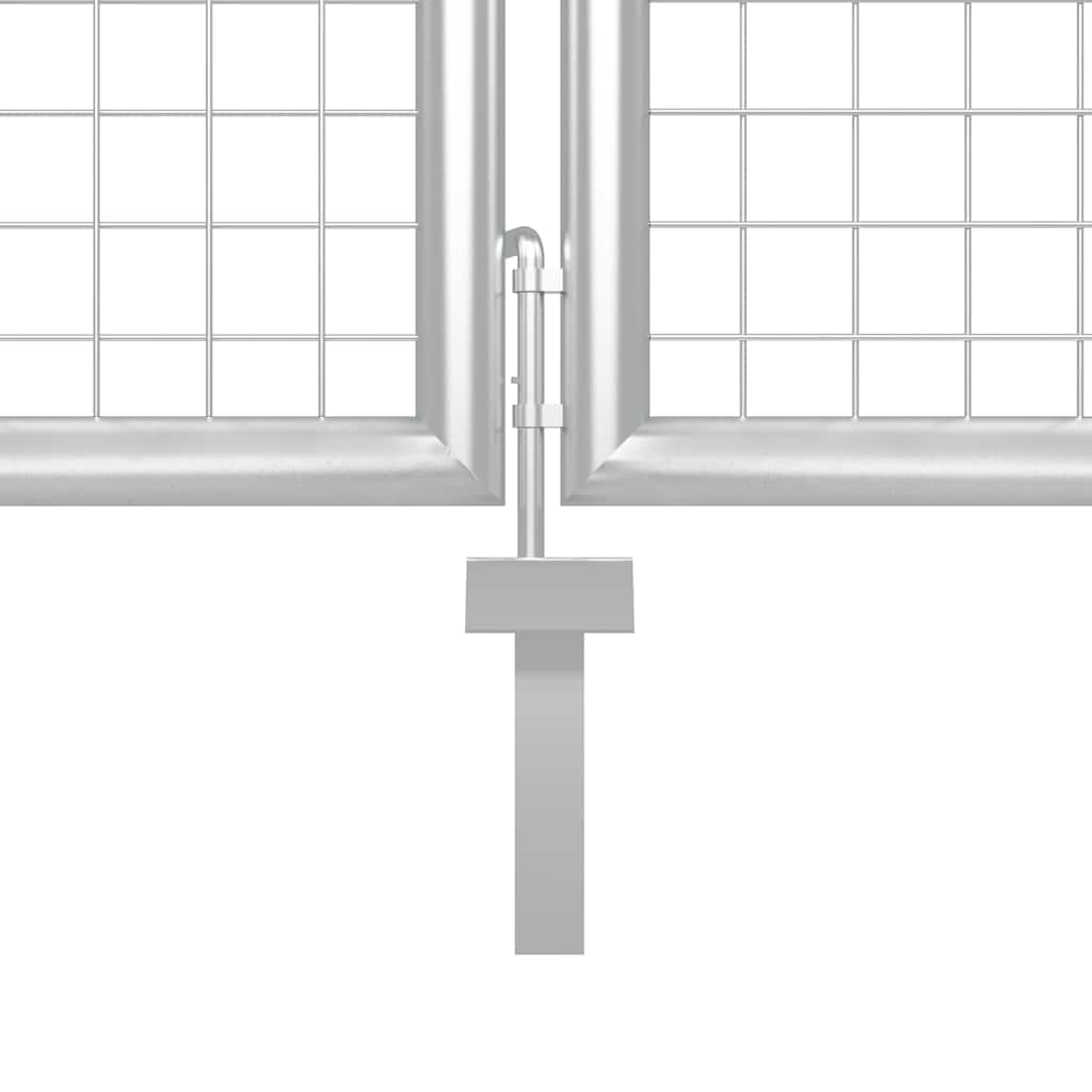 Poort 350x150 cm staal zilverkleurig is nu te koop bij PeponiXL, paradijselijk wonen!