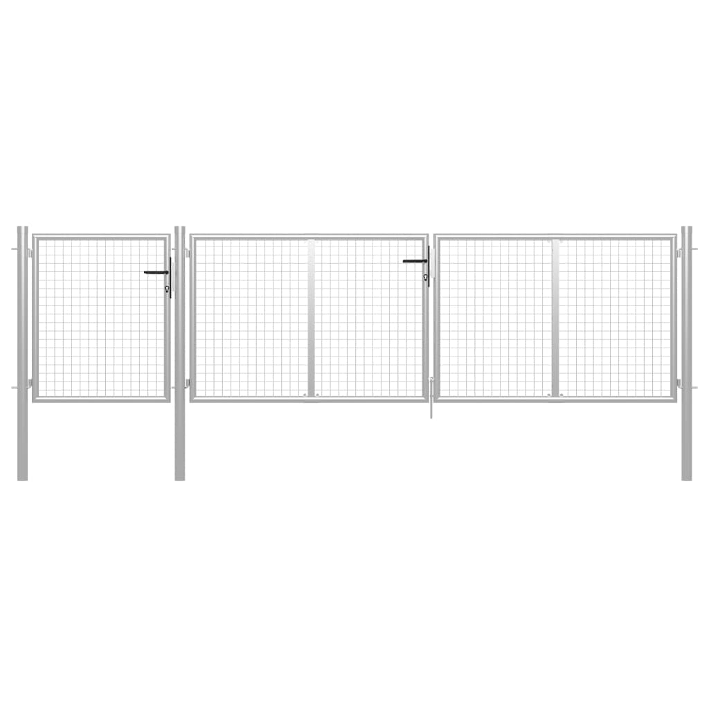 Tuinpoort staal 400x75 cm zilver is nu te koop bij PeponiXL, paradijselijk wonen!