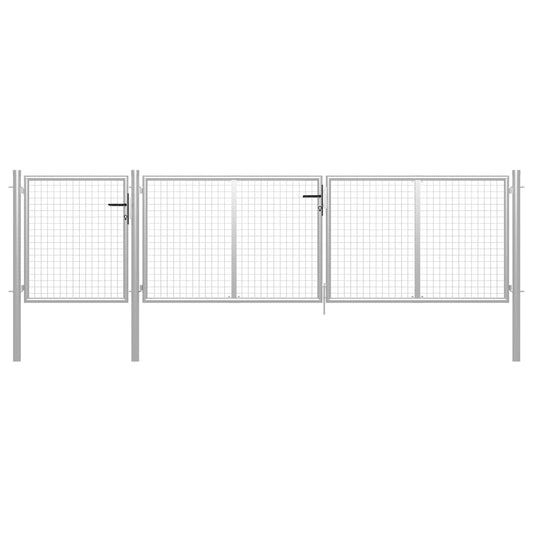 Tuinpoort staal 400x75 cm zilver is nu te koop bij PeponiXL, paradijselijk wonen!