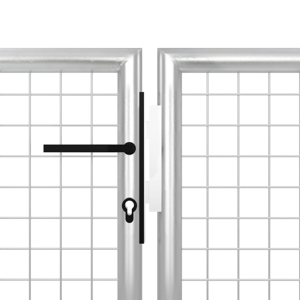 Tuinpoort staal 400x75 cm zilver is nu te koop bij PeponiXL, paradijselijk wonen!