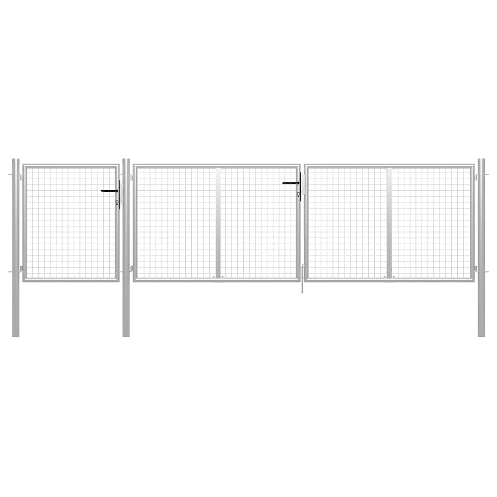 Tuinpoort staal 400x100 cm zilver is nu te koop bij PeponiXL, paradijselijk wonen!