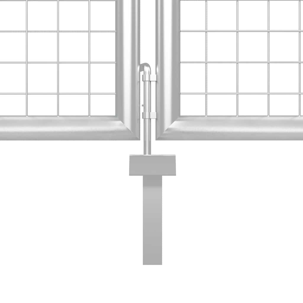 Tuinpoort staal 400x100 cm zilver is nu te koop bij PeponiXL, paradijselijk wonen!