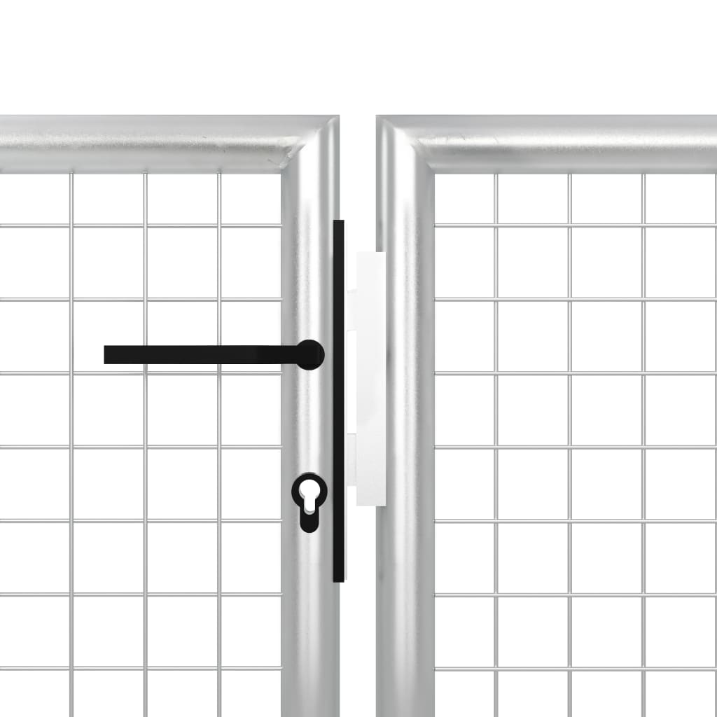 Tuinpoort staal 400x150 cm zilver is nu te koop bij PeponiXL, paradijselijk wonen!