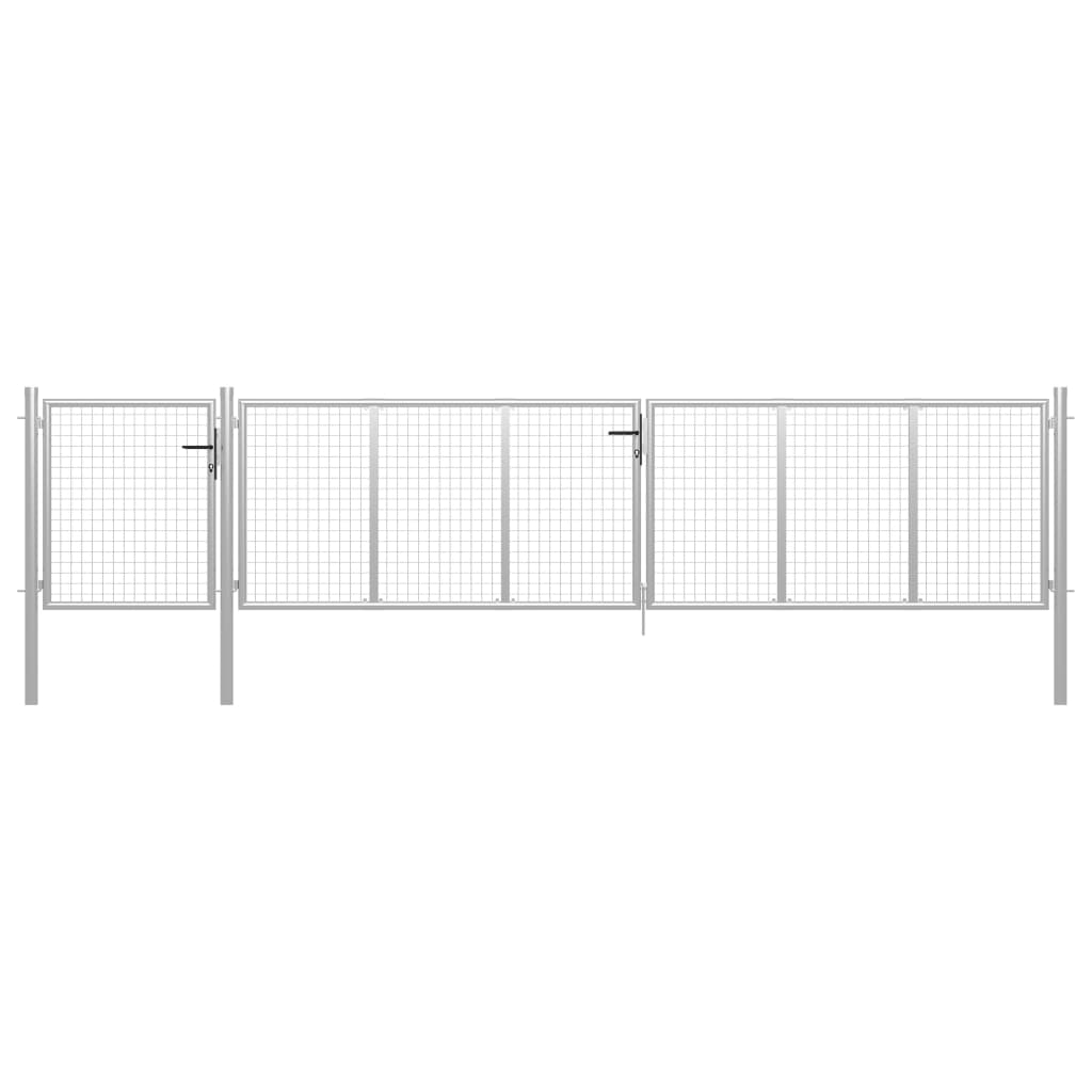 Tuinpoort staal 500x75 cm zilver is nu te koop bij PeponiXL, paradijselijk wonen!