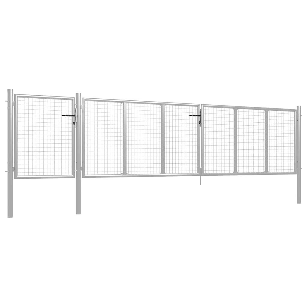 Tuinpoort staal 500x100 cm zilver is nu te koop bij PeponiXL, paradijselijk wonen!