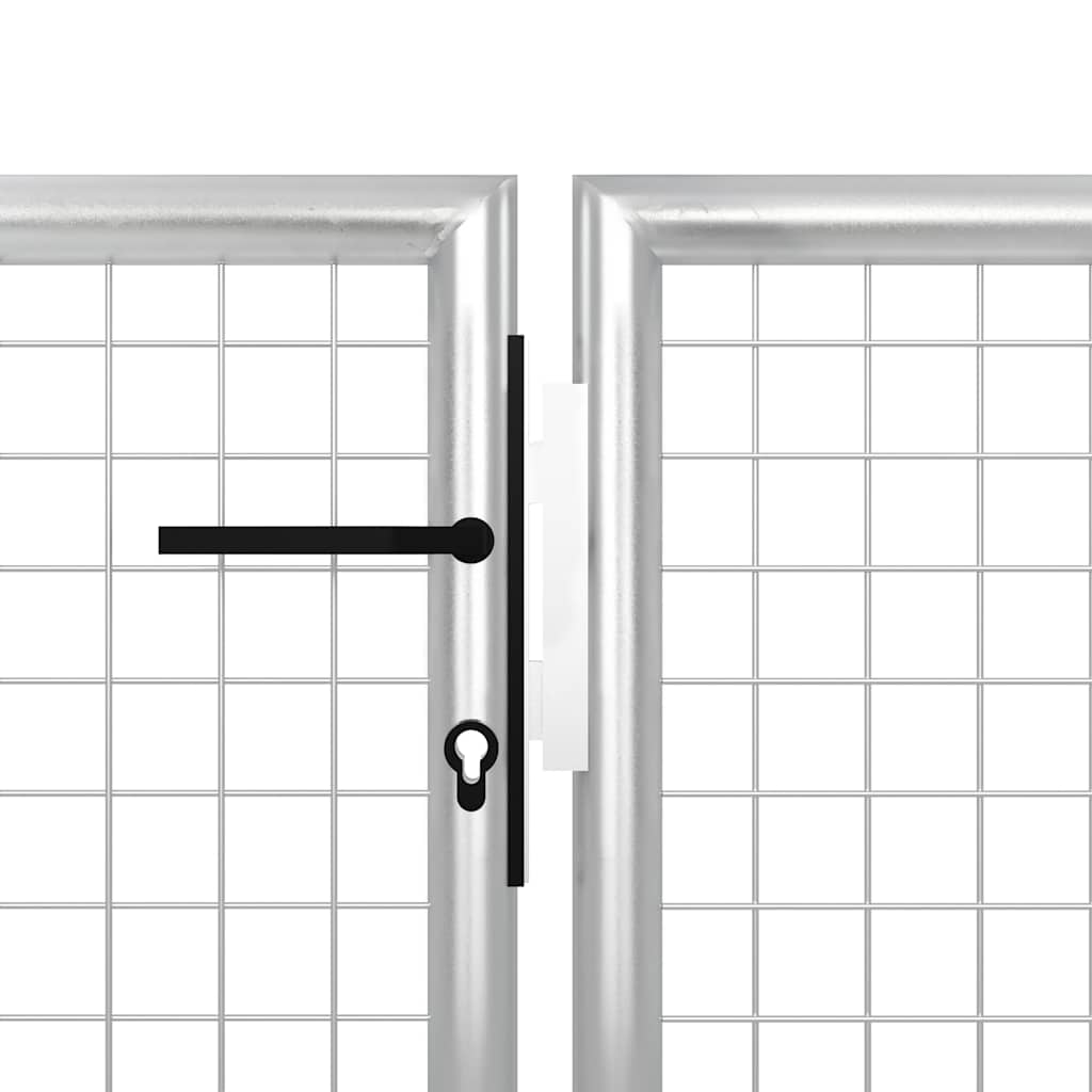 Tuinpoort staal 500x150 cm zilver is nu te koop bij PeponiXL, paradijselijk wonen!